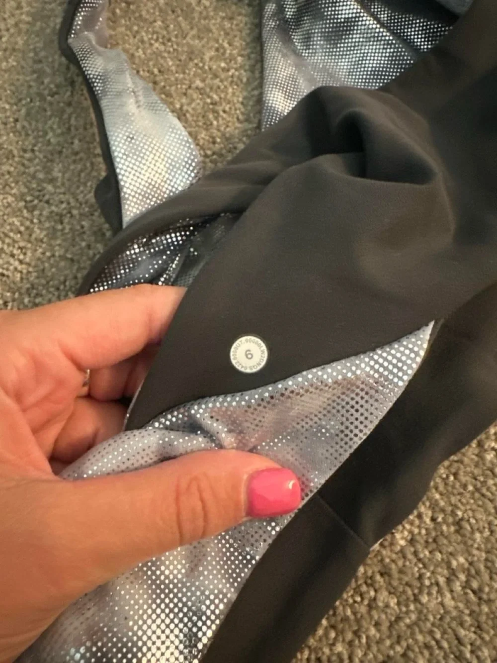 lululemon athletica Marble Print Sports Bra in Black & White
